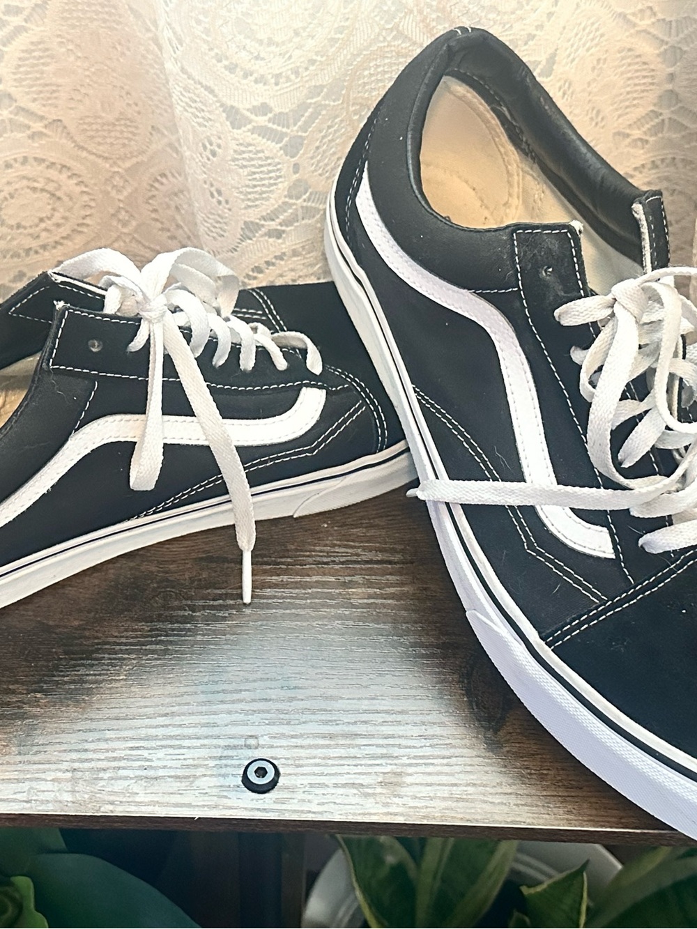 Vans Men’s Black Sneakers Size 13 | Black & White Casual Skate Shoes old skool
